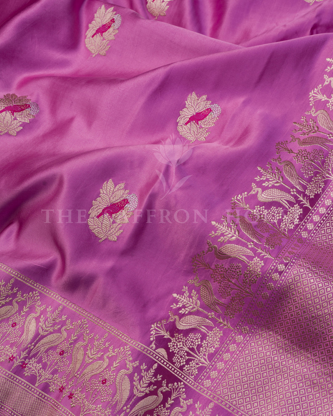 Rani Pink Mashru Banarasi Saree – The Saffron House