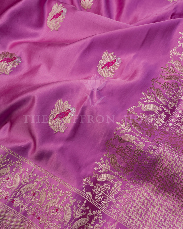 Rani Pink Mashru Banarasi Saree – The Saffron House