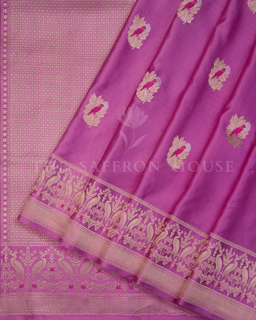 Rani Pink Mashru Banarasi Saree – The Saffron House
