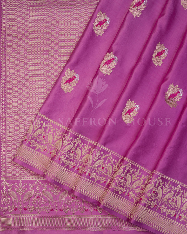 Rani Pink Mashru Banarasi Saree – The Saffron House