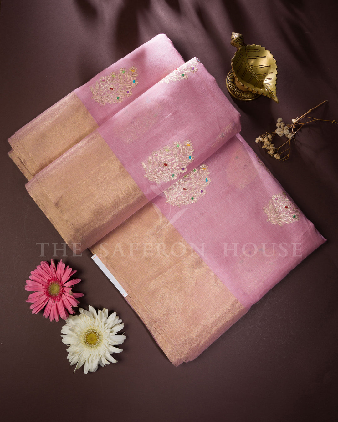 Mauve And Pink Banarasi Silk Saree – The Saffron House