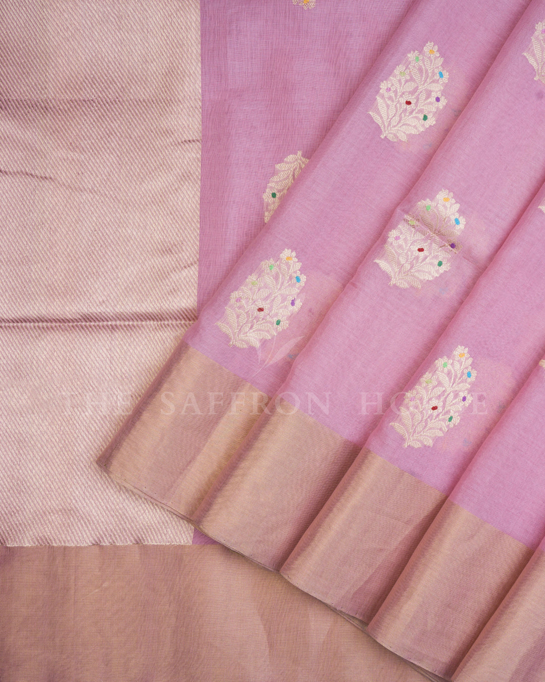 Mauve And Pink Banarasi Silk Saree – The Saffron House