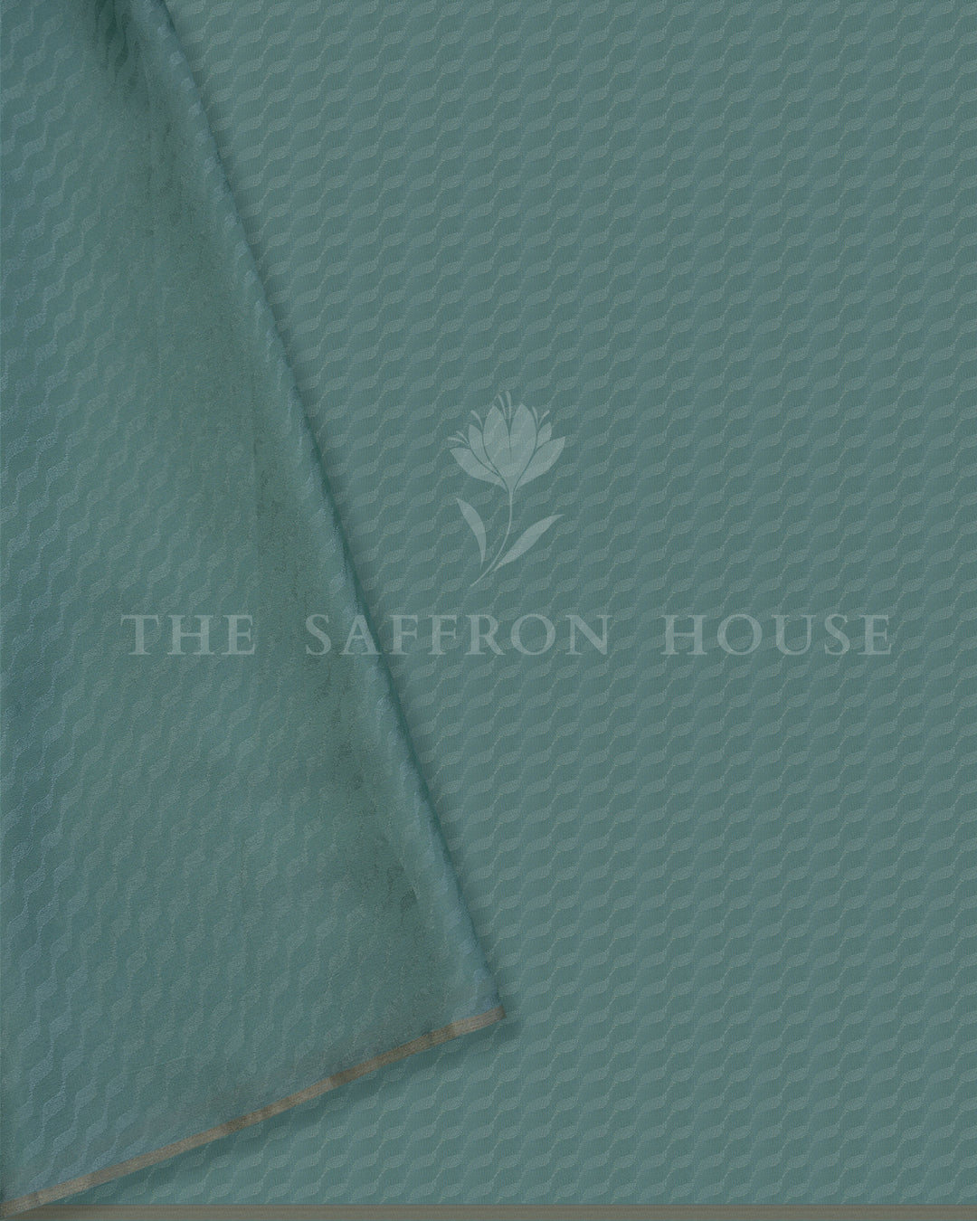 Teal And Sand Beige Georgette Banarasi Saree – The Saffron House
