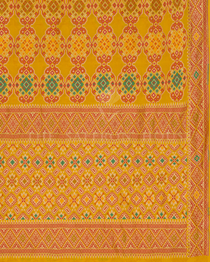 Yellow And Multicolour Georgette Banarasi Saree – The Saffron House