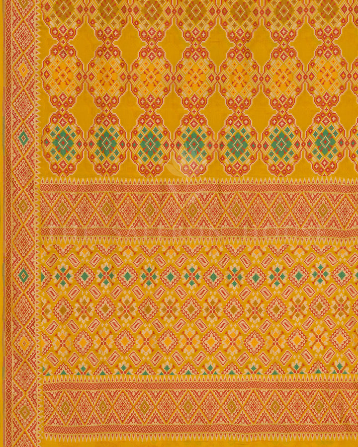 Yellow And Multicolour Georgette Banarasi Saree – The Saffron House