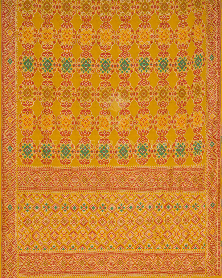 Yellow And Multicolour Georgette Banarasi Saree – The Saffron House