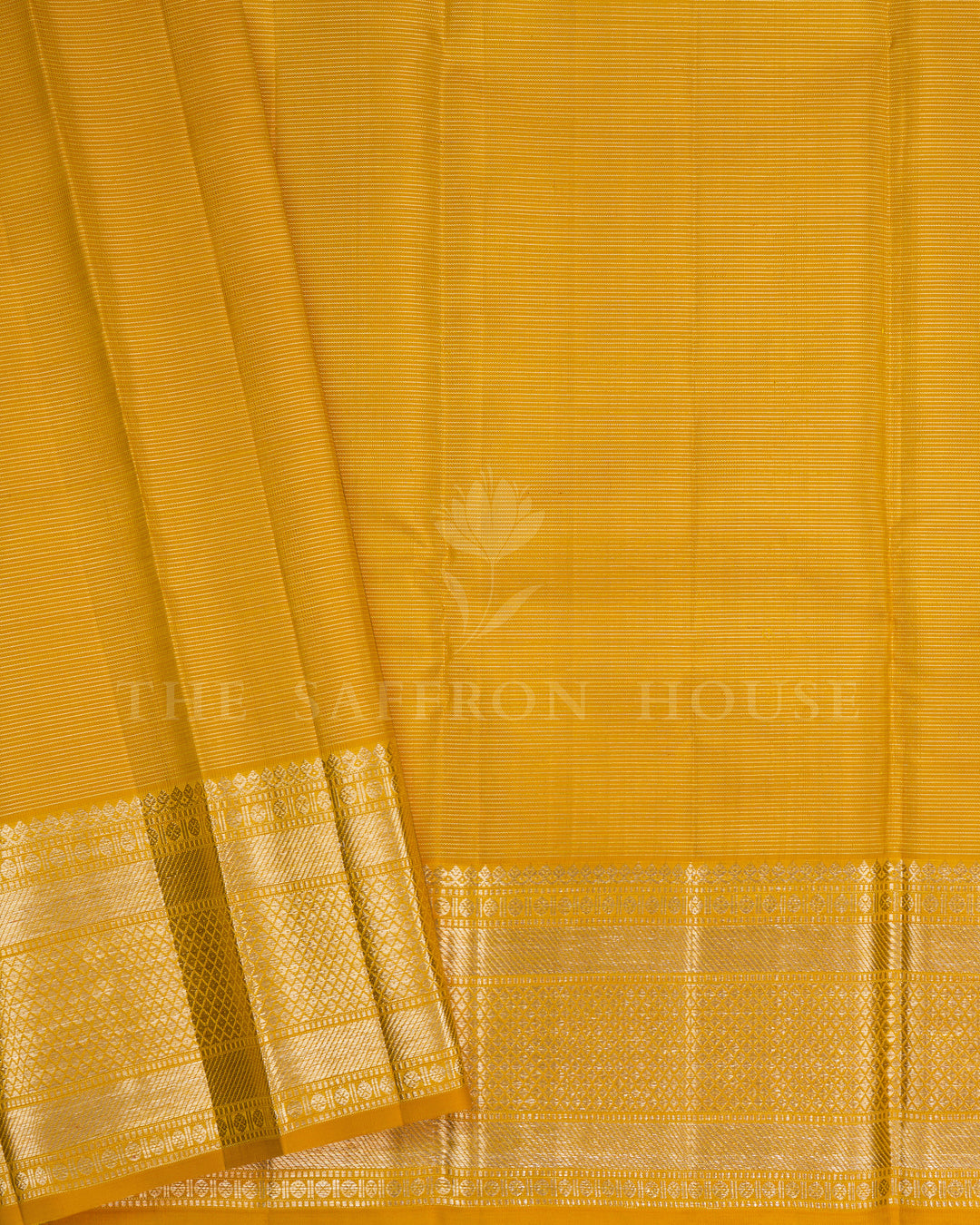 Mustard Gold Brocade Kanjivaram Silk Saree – The Saffron House