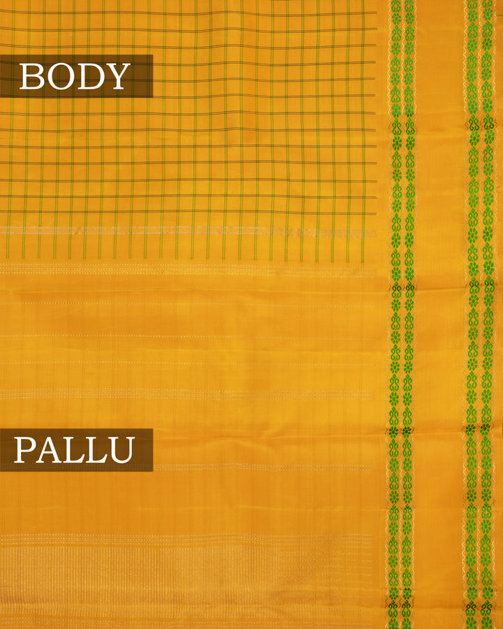 Mustard Gold Kattam Kanjivaram Silk Saree – The Saffron House