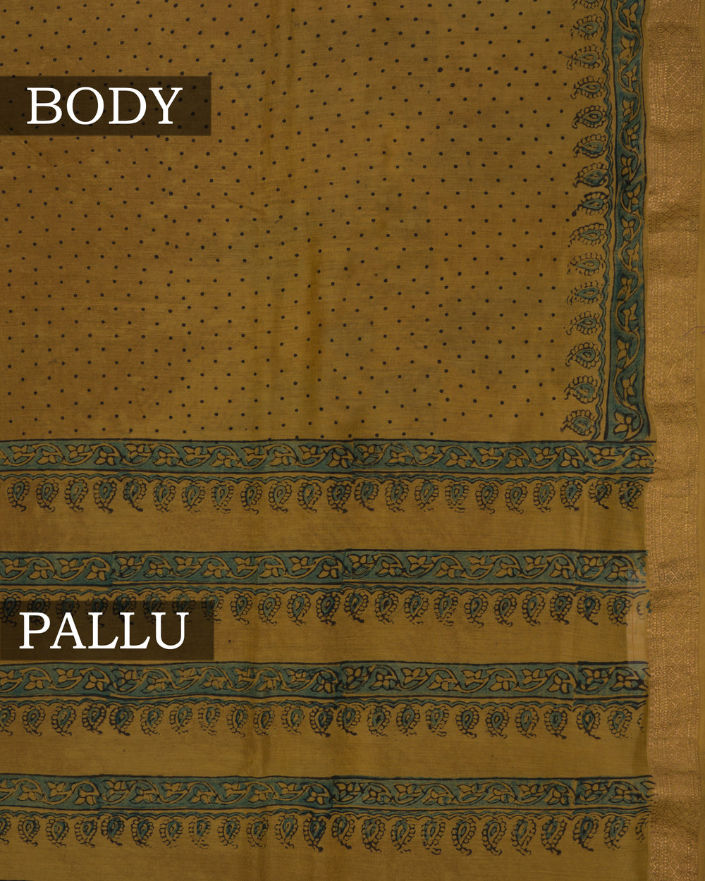 Mustard Gold Maheshwari Silk Cotton Saree – The Saffron House