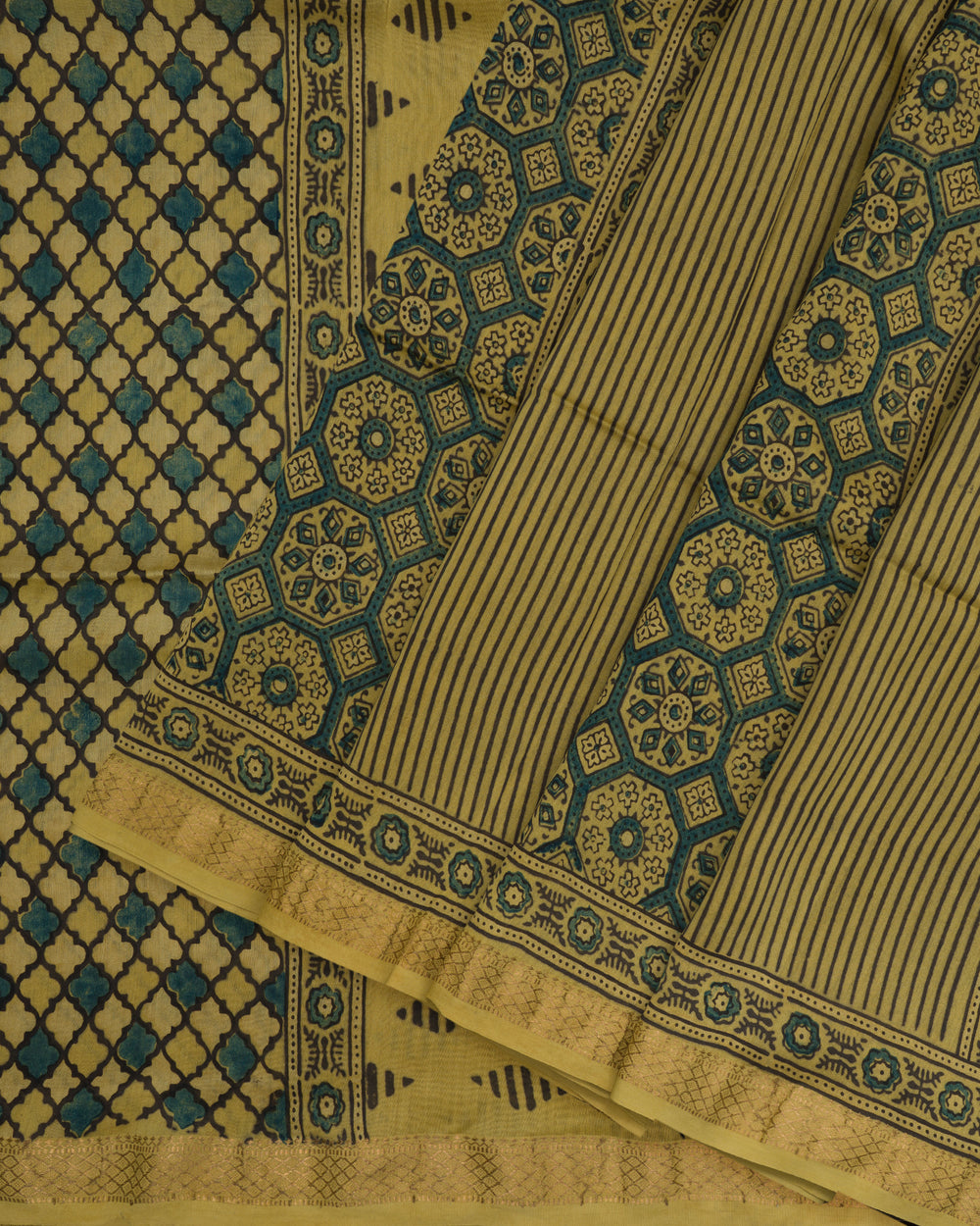 Mustard Gold Maheshwari Silk Cotton Saree – The Saffron House