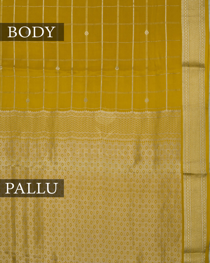 Mustard Gold Pure Zari Mysore Silk Saree – The Saffron House