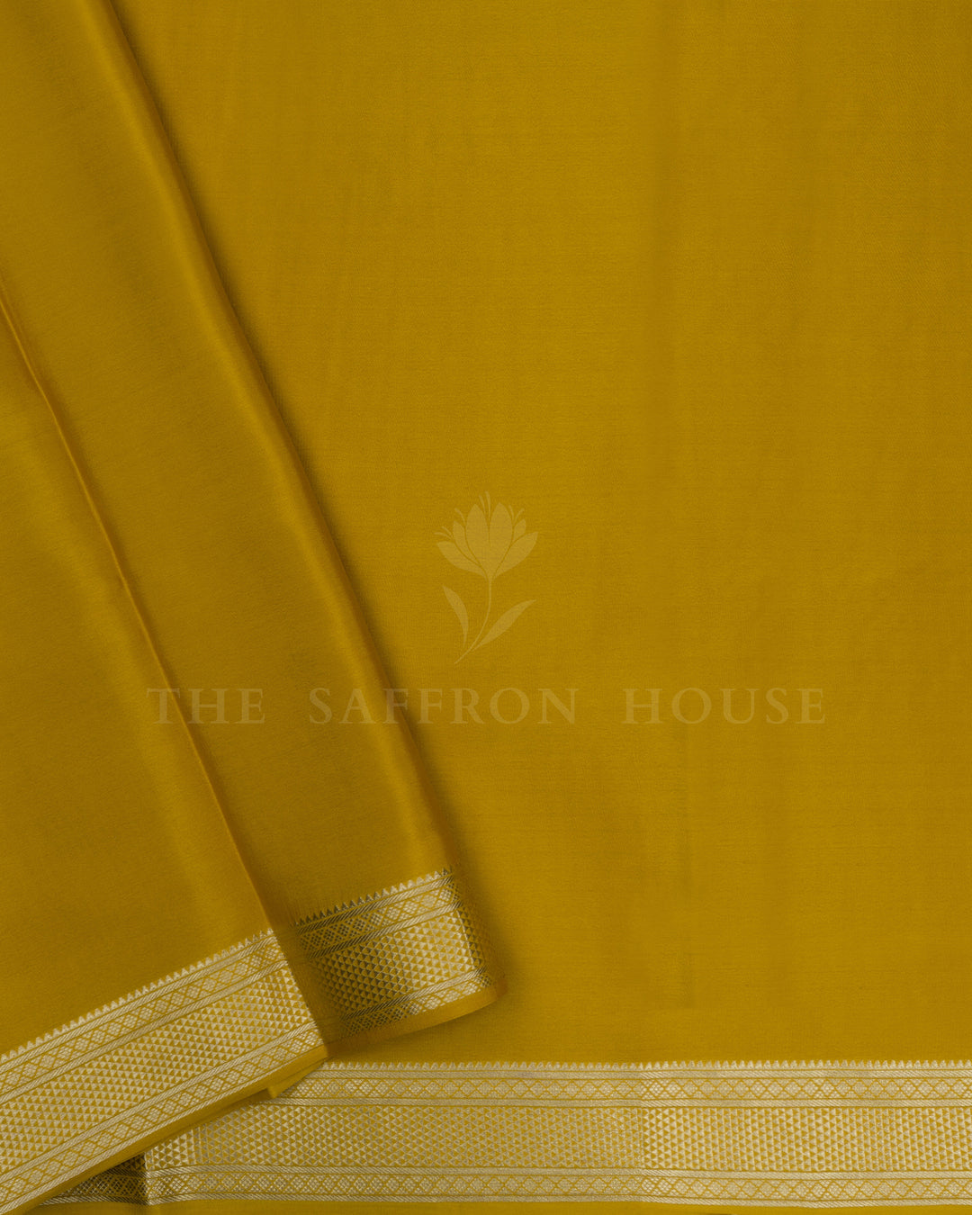 Mustard Gold Pure Zari Mysore Silk Saree – The Saffron House