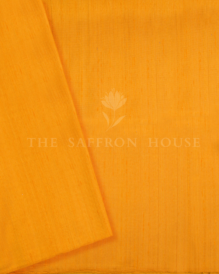 Mustard Gold Tussar Silk Saree – The Saffron House