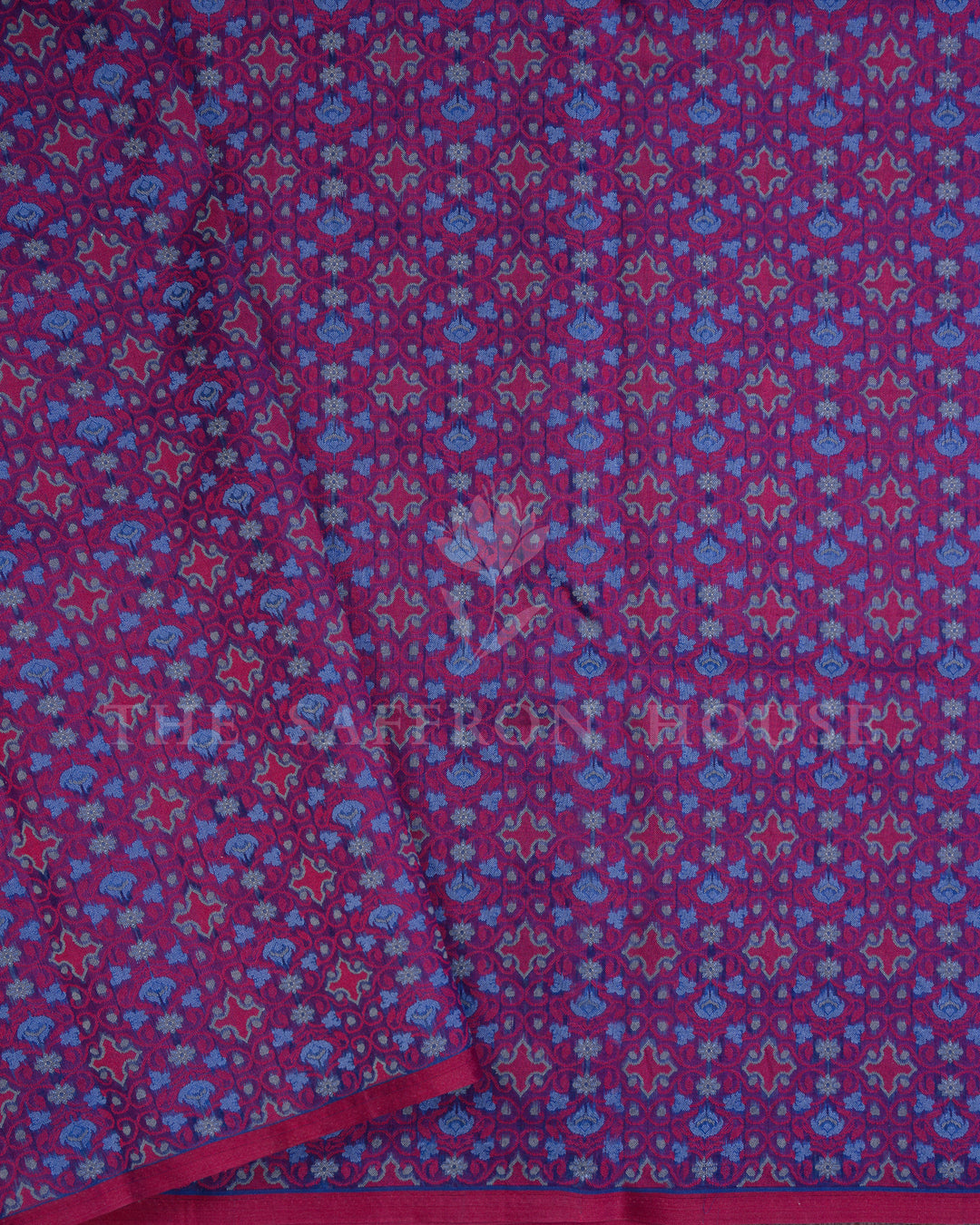 Indigo Kora Banarasi Silk Saree – The Saffron House