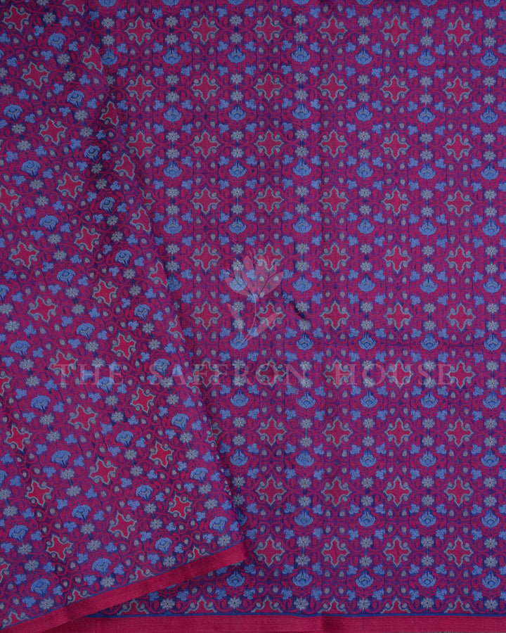 Indigo Kora Banarasi Silk Saree – The Saffron House