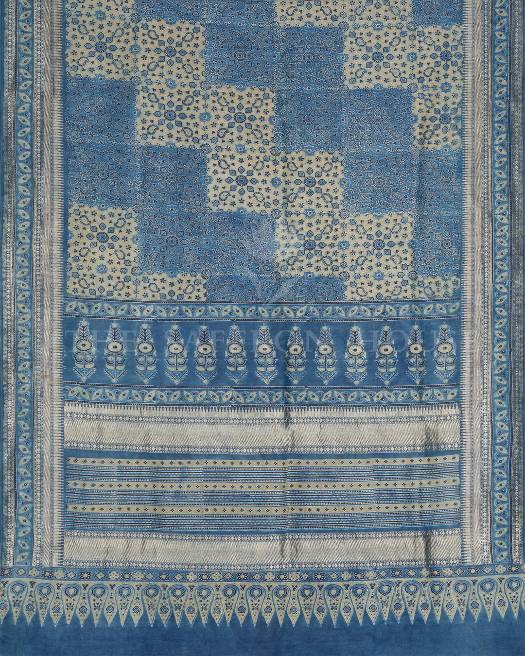 Indigo And Blue Brocade Kanjivaram Silk Saree – The Saffron House