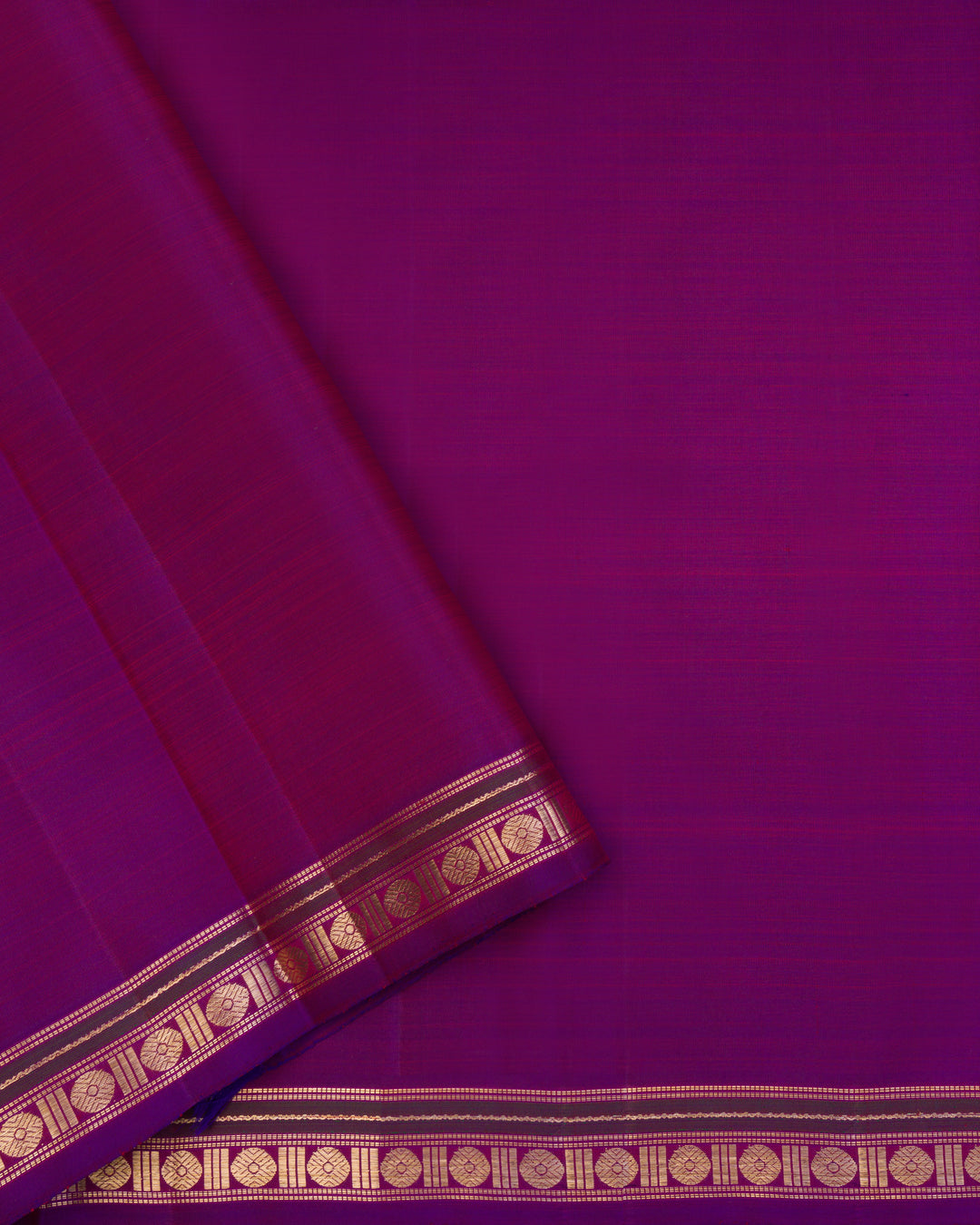 Burnt Orange And Violet Kattam Kanjivaram Silk Saree – The Saffron House
