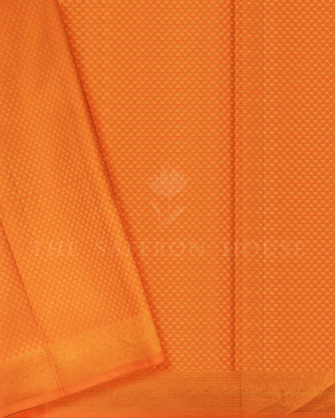 Burnt Orange Tissue Kanjivaram Silk Saree – The Saffron House