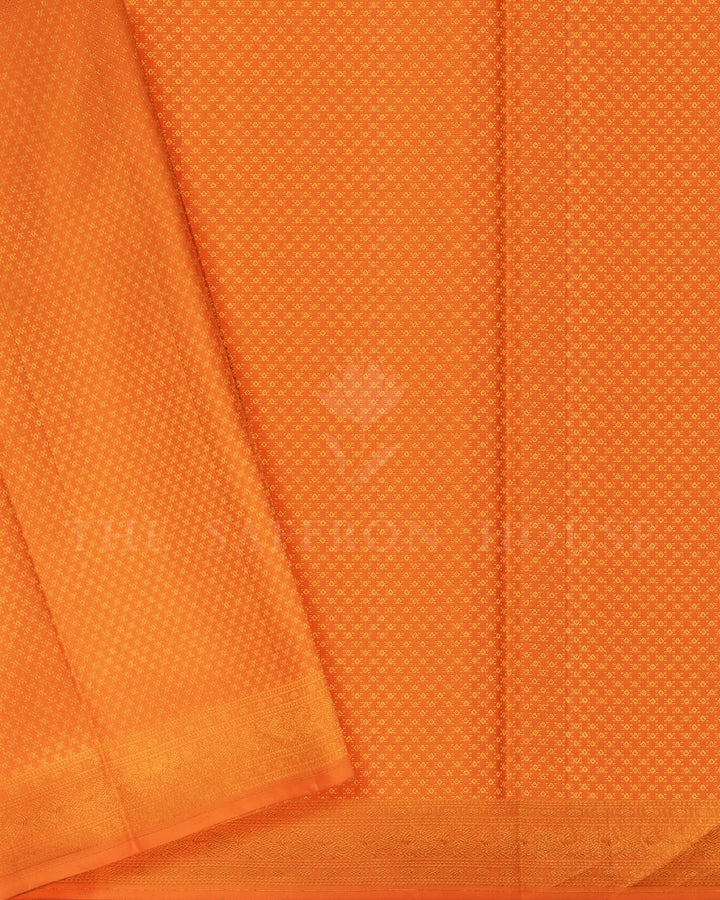 Burnt Orange Tissue Kanjivaram Silk Saree – The Saffron House