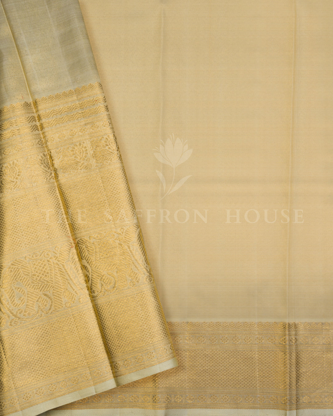 Antique Gold Tissue Kanjivaram Silk Saree – The Saffron House
