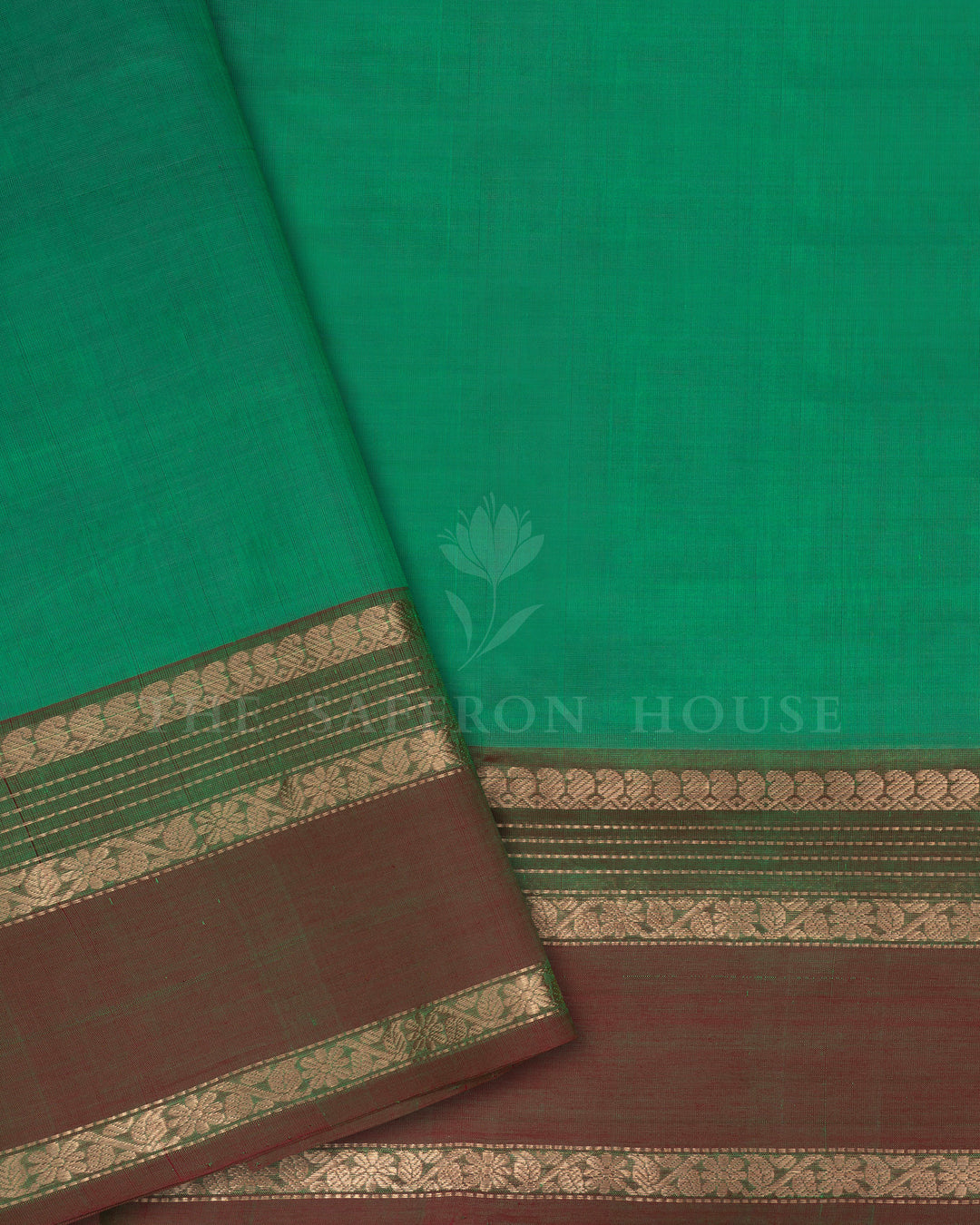 Parrot Green Handwoven Silk Cotton Saree – The Saffron House