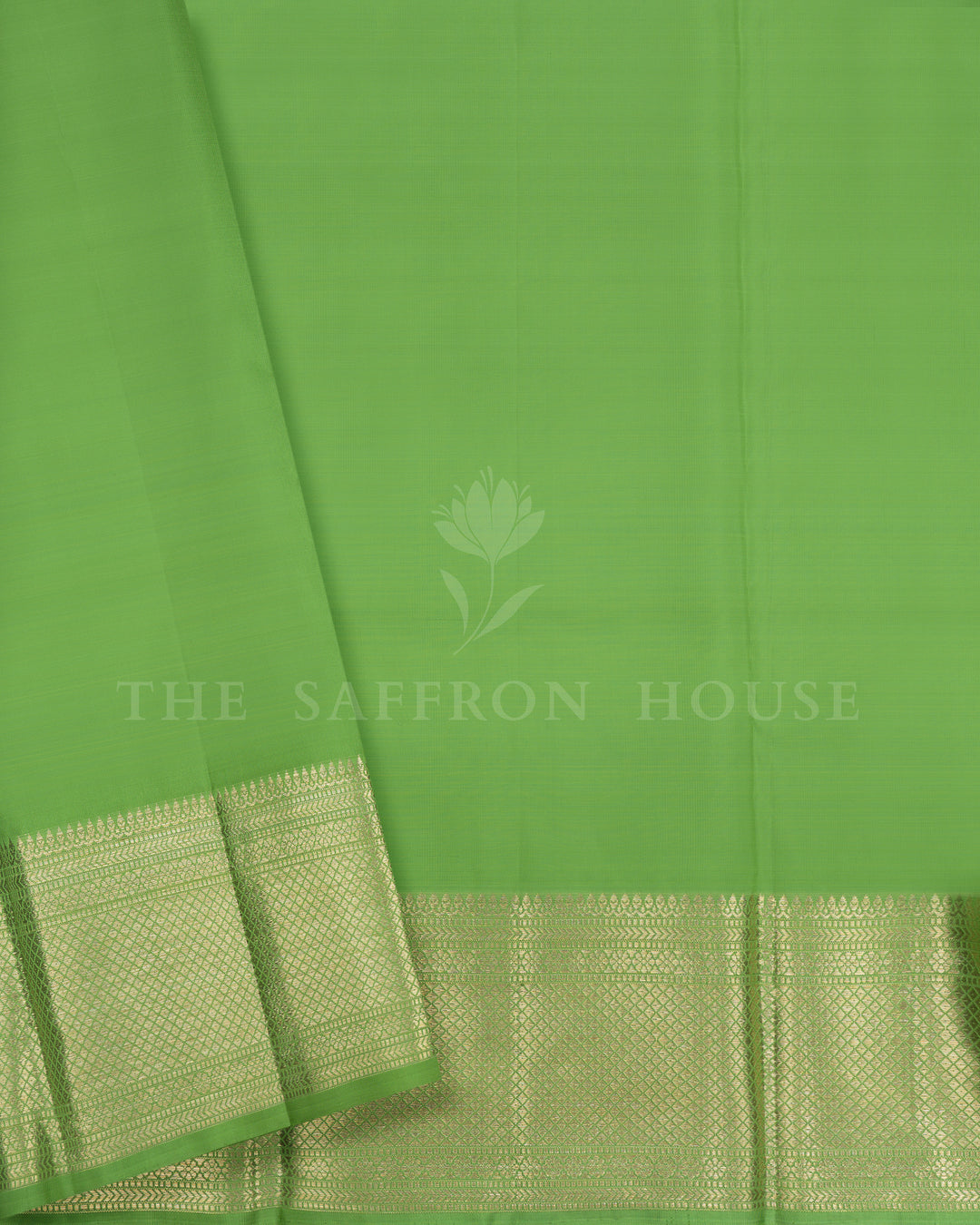 Parrot Green Brocade Kanjivaram Silk Saree – The Saffron House