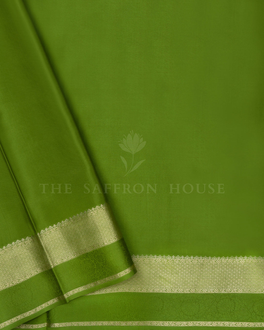 Parrot Green Pure Zari Mysore Silk Saree – The Saffron House