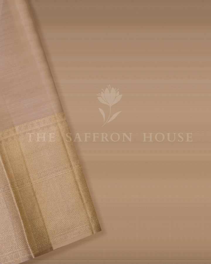 Antique Gold Kanjivaram Silk Saree – The Saffron House