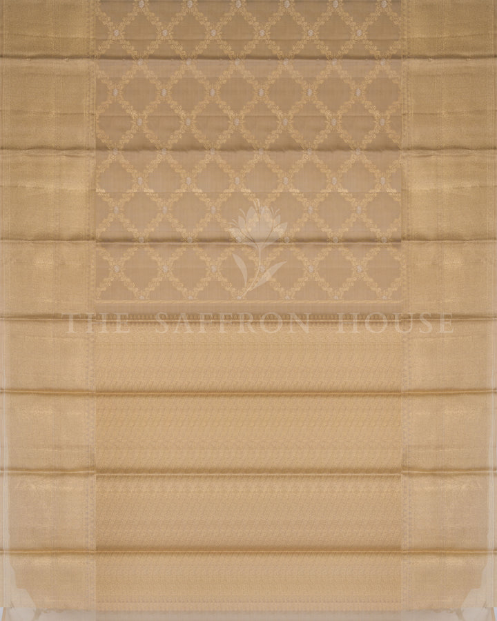 Antique Gold Kanjivaram Silk Saree – The Saffron House