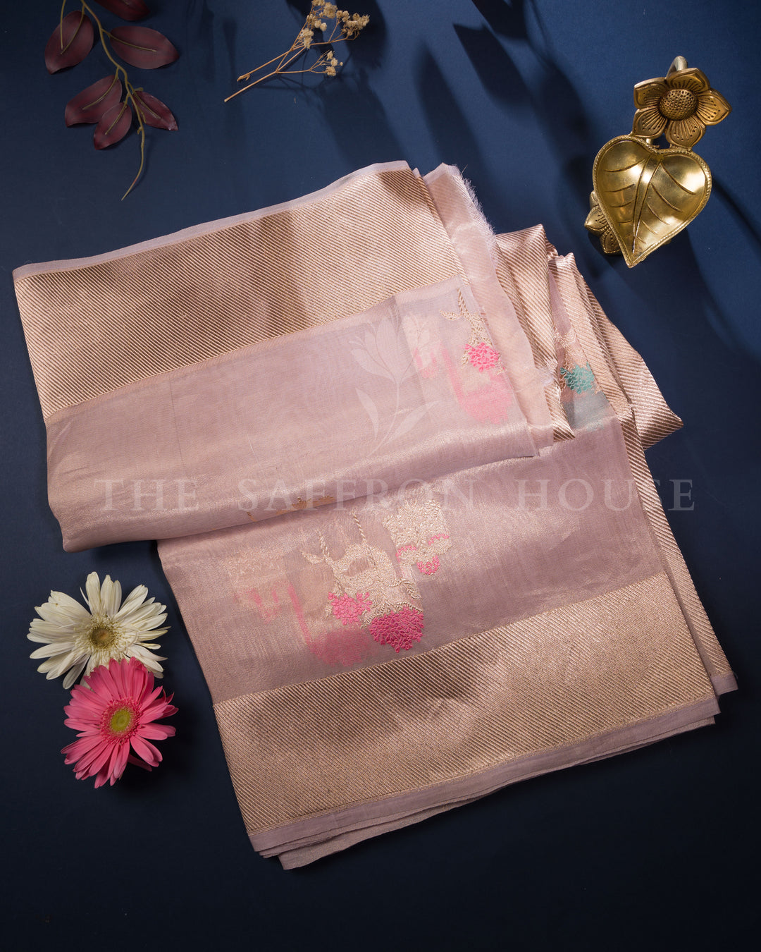 Green Kora Banarasi Silk Saree – The Saffron House