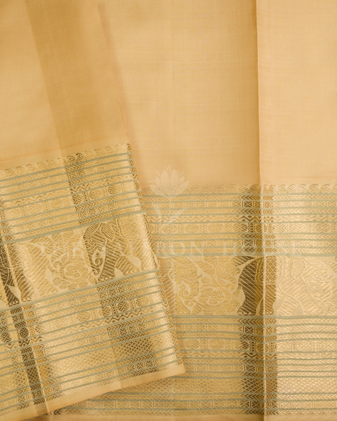 Pistachio Green And Antique Gold Tissue Kanjivaram Silk Saree – The Saffron House