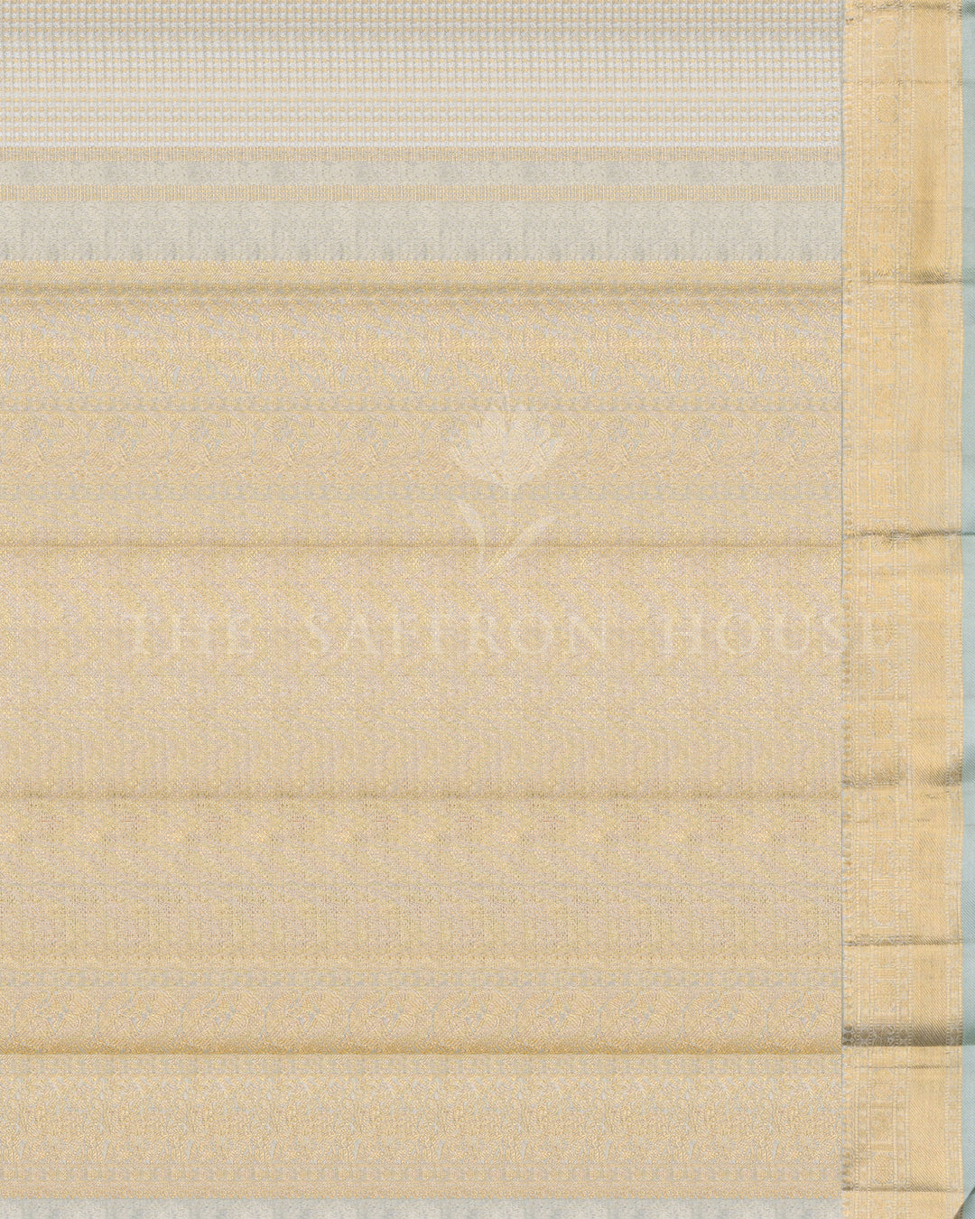 Pistachio Green Tissue Kanjivaram Silk Saree – The Saffron House