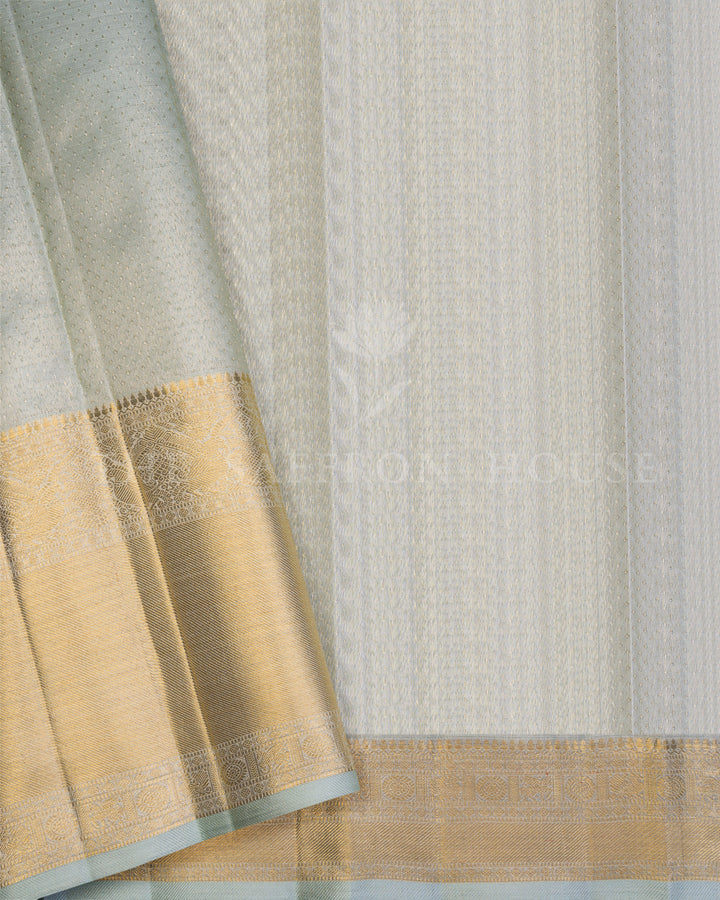 Pistachio Green Tissue Kanjivaram Silk Saree – The Saffron House