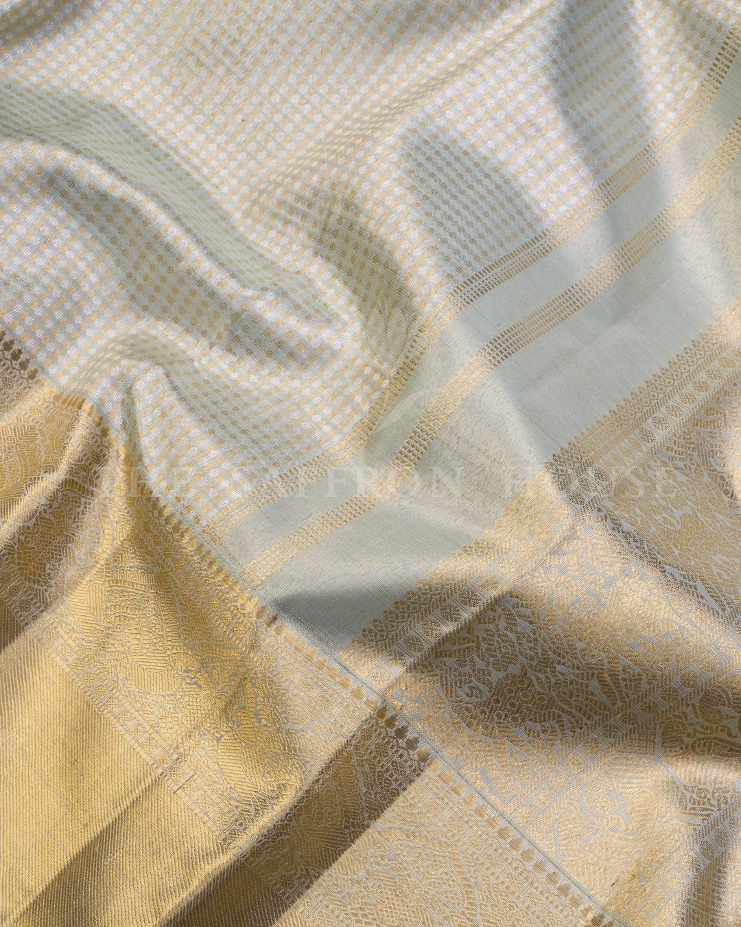 Pistachio Green Tissue Kanjivaram Silk Saree – The Saffron House