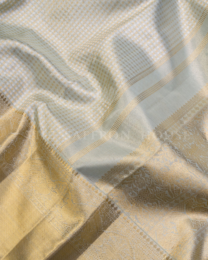 Pistachio Green Tissue Kanjivaram Silk Saree – The Saffron House
