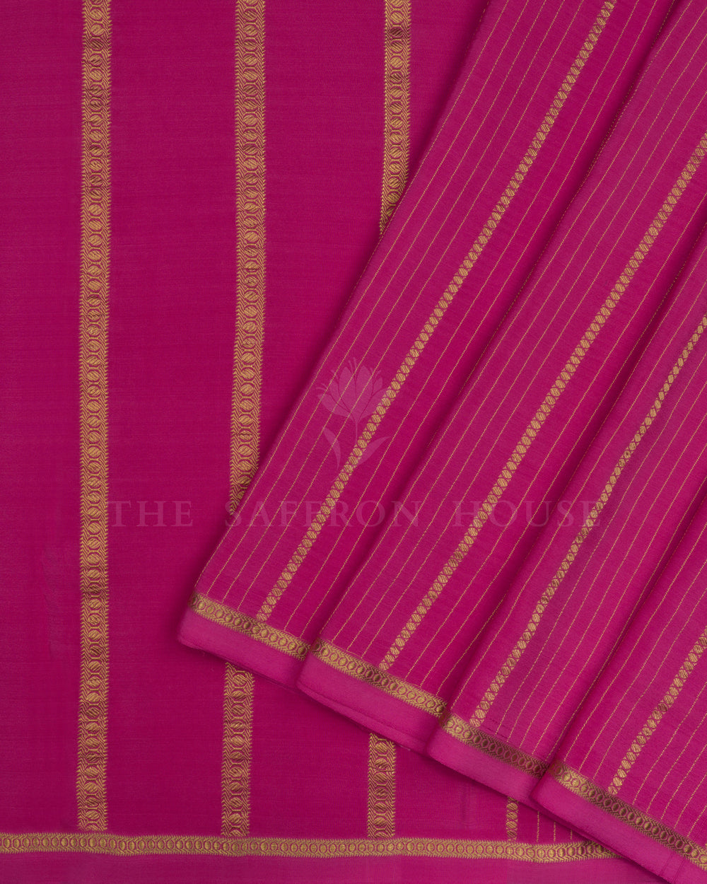 Pink Pure Zari Mysore Silk Saree – The Saffron House