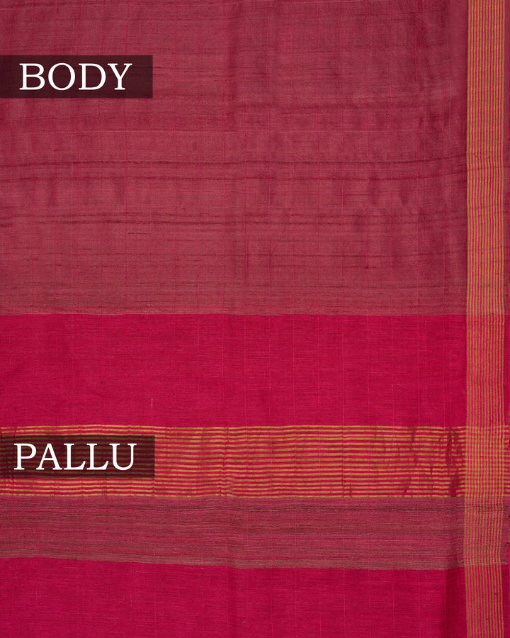 Pink Tussar Silk Saree – The Saffron House