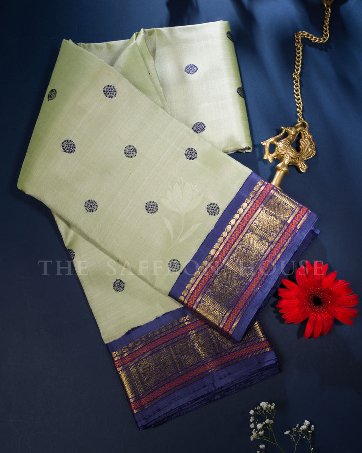 Green And Blue Kanjivaram Silk Saree – The Saffron House