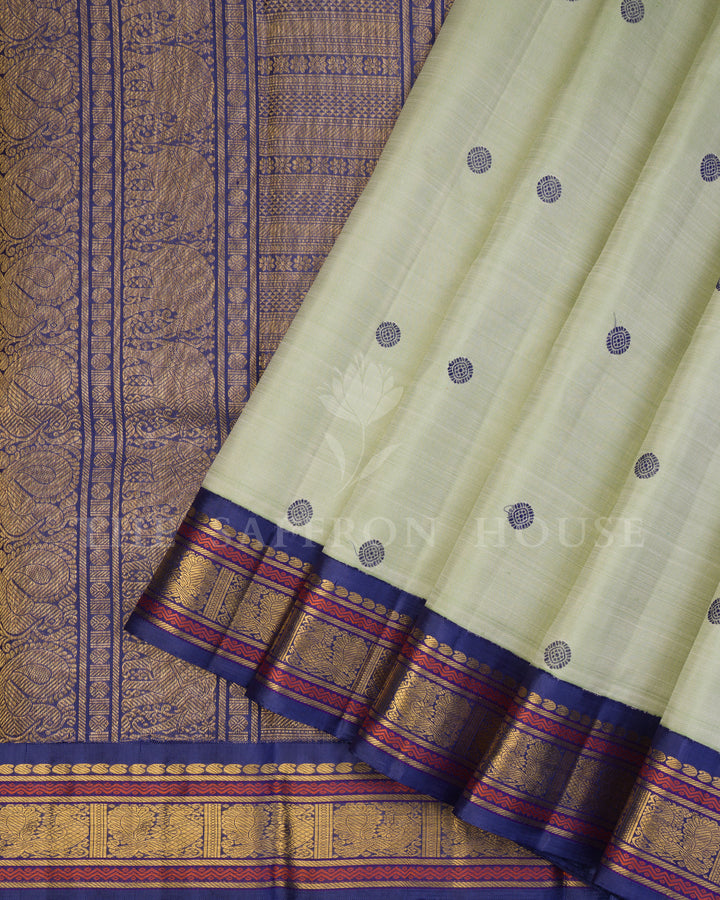 Green And Blue Kanjivaram Silk Saree – The Saffron House