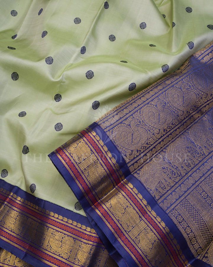 Green And Blue Kanjivaram Silk Saree – The Saffron House