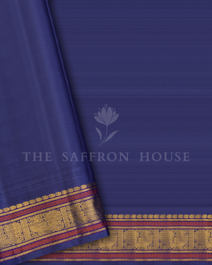 Green And Blue Kanjivaram Silk Saree – The Saffron House