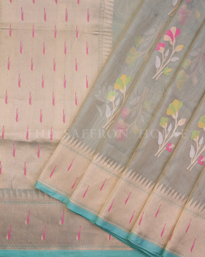 Green Kora Banarasi Silk Saree – The Saffron House