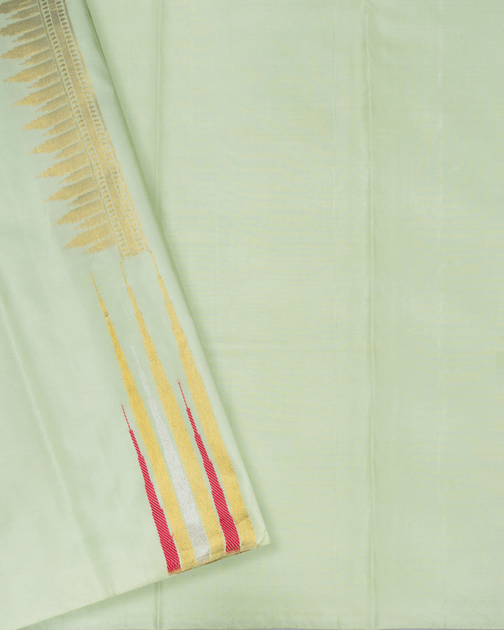 Pistachio Green Brocade Kanjivaram Silk Saree – The Saffron House