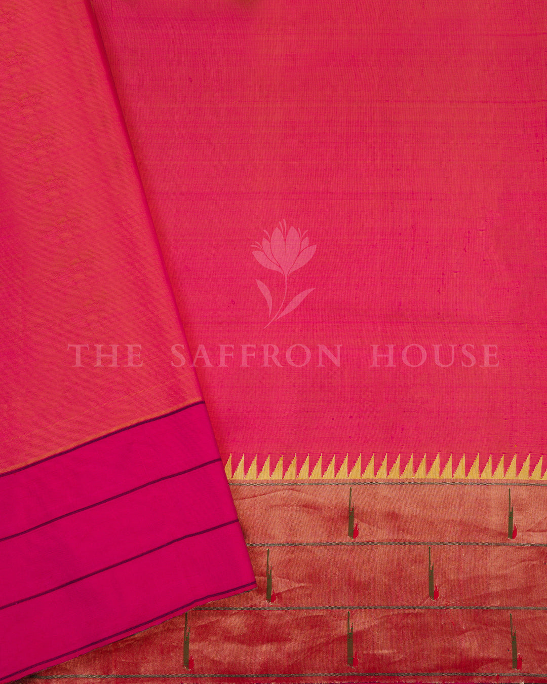 Burgundy Maroon And Brick Red Handwoven Paithani Saree – The Saffron House