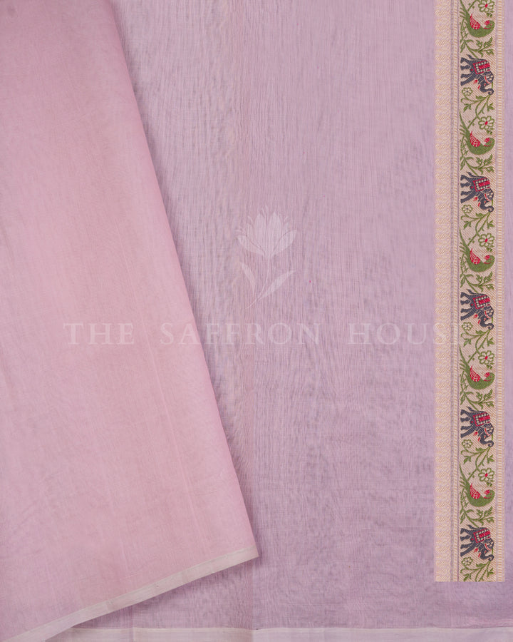 Blush Pink Banarasi Silk Saree – The Saffron House