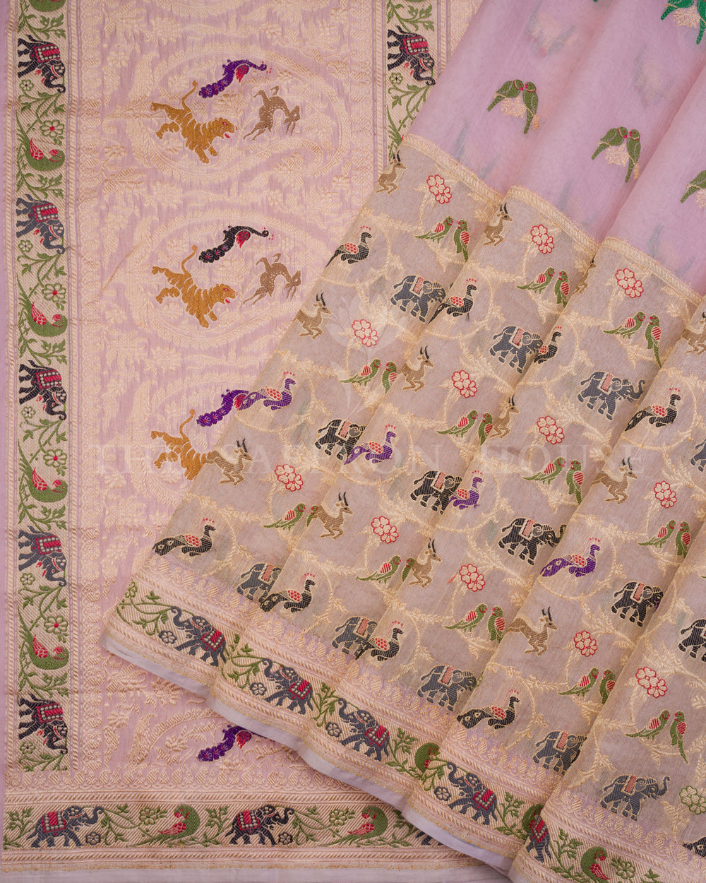 Blush Pink Banarasi Silk Saree – The Saffron House