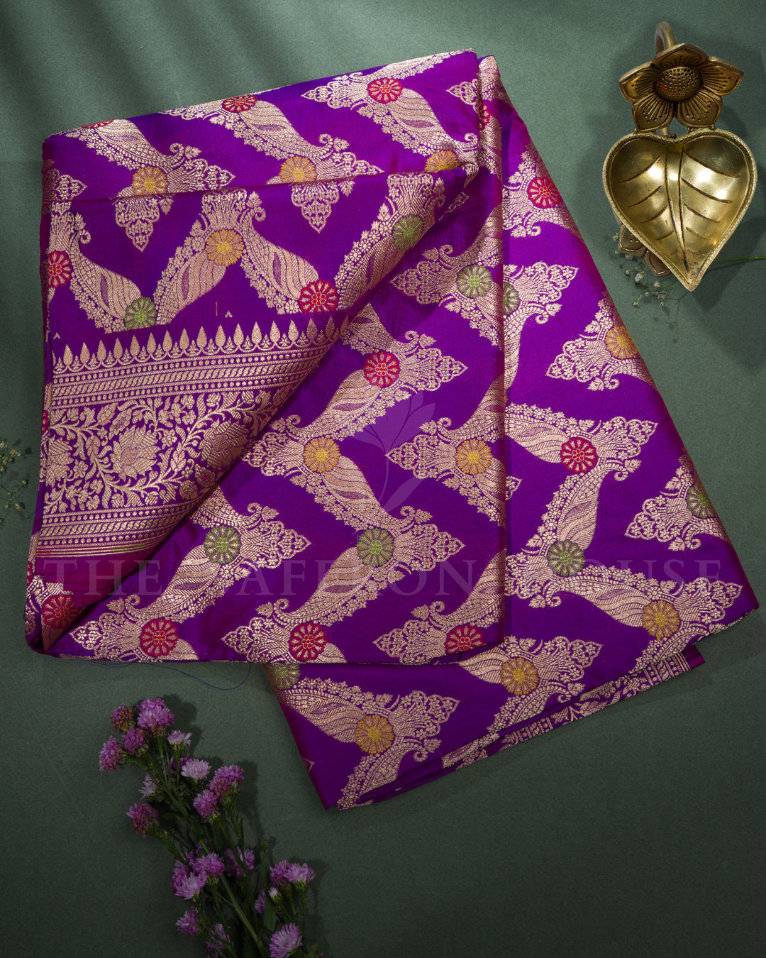 Purple Banarasi Silk Saree – The Saffron House