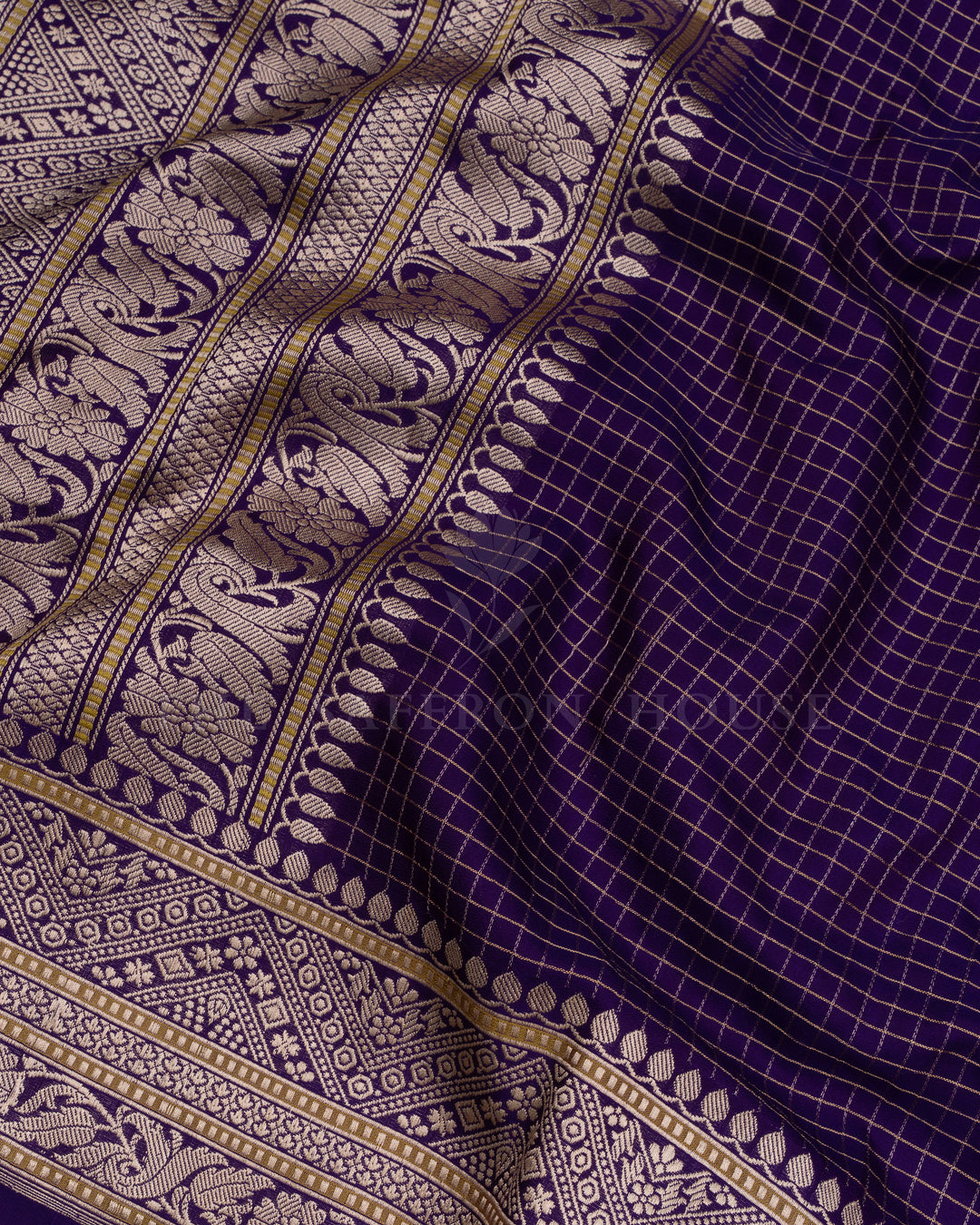 Purple Banarasi Silk Saree – The Saffron House