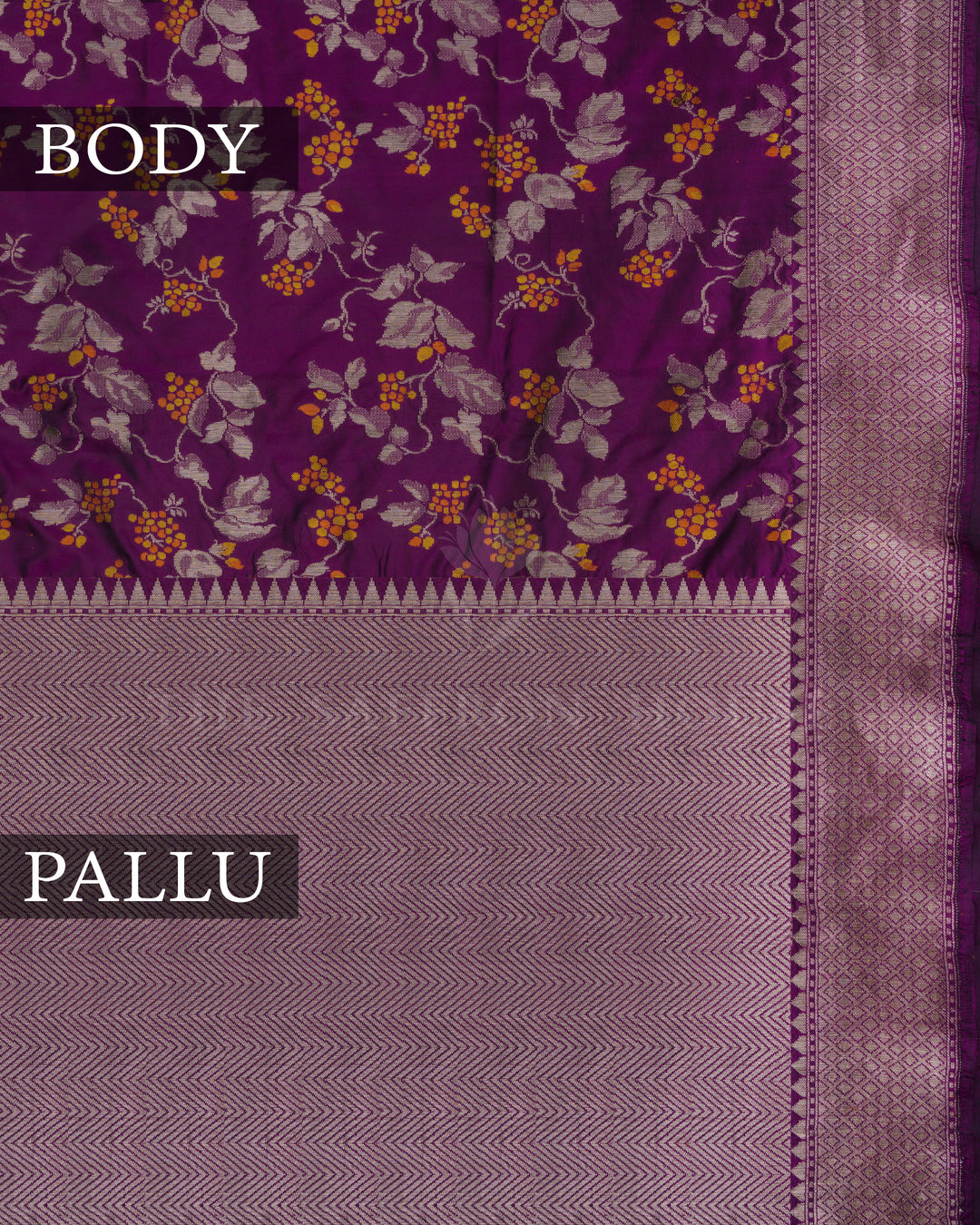 Purple Banarasi Silk Saree – The Saffron House