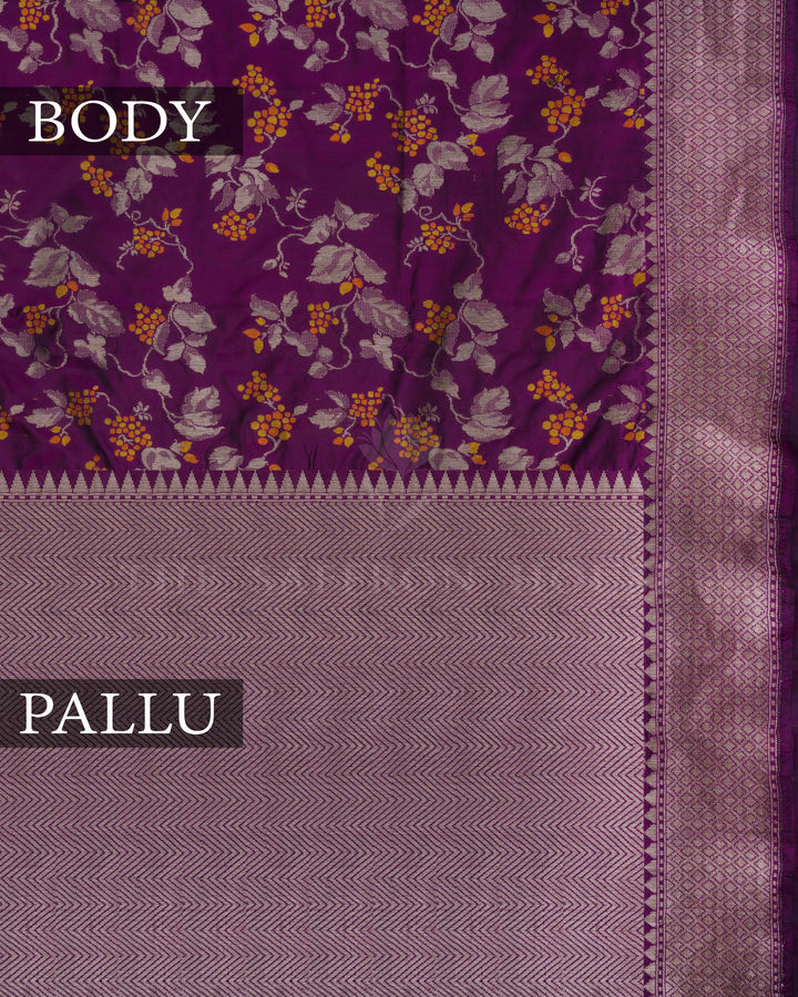 Purple Banarasi Silk Saree – The Saffron House